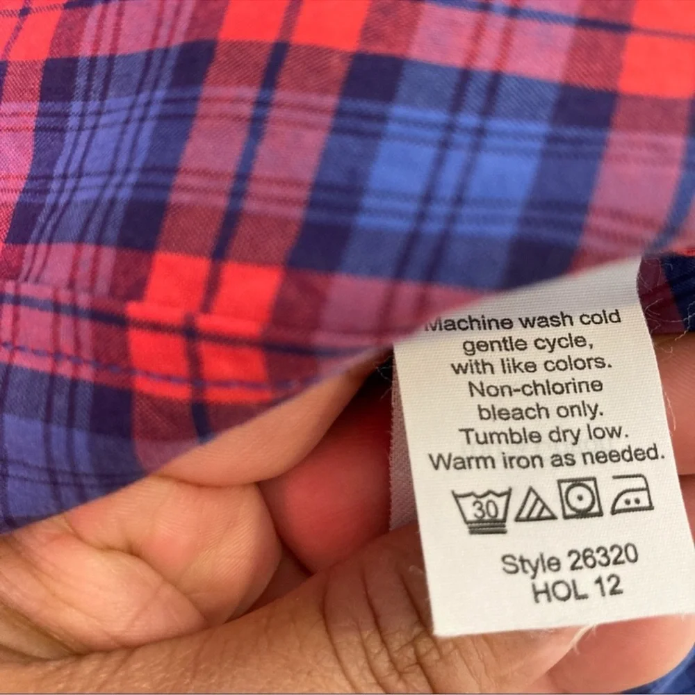 J. Crew Red and Blue Plaid Button-Down Shirt